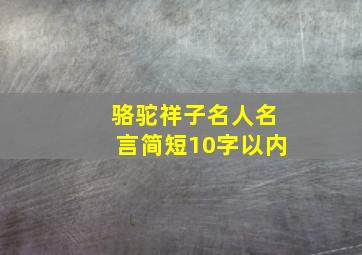 骆驼祥子名人名言简短10字以内