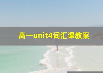 高一unit4词汇课教案