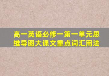 高一英语必修一第一单元思维导图大课文重点词汇用法