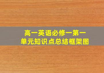 高一英语必修一第一单元知识点总结框架图