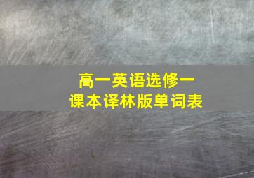 高一英语选修一课本译林版单词表