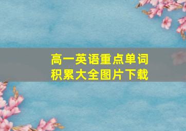 高一英语重点单词积累大全图片下载