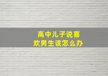 高中儿子说喜欢男生该怎么办