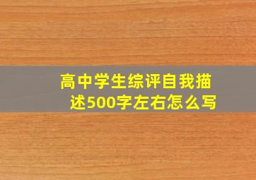 高中学生综评自我描述500字左右怎么写