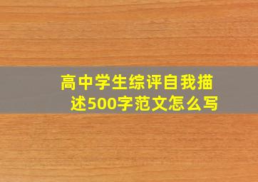 高中学生综评自我描述500字范文怎么写