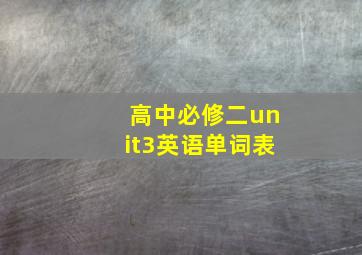 高中必修二unit3英语单词表