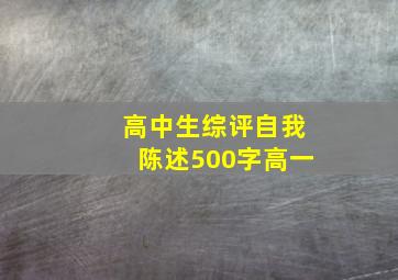 高中生综评自我陈述500字高一