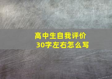 高中生自我评价30字左右怎么写