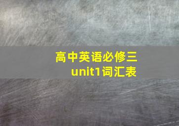 高中英语必修三unit1词汇表