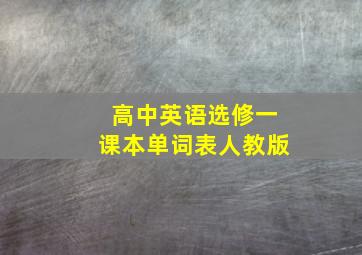 高中英语选修一课本单词表人教版