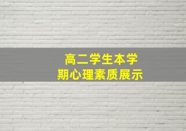 高二学生本学期心理素质展示