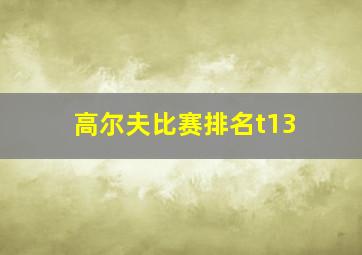 高尔夫比赛排名t13