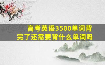 高考英语3500单词背完了还需要背什么单词吗