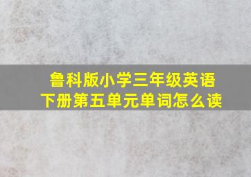 鲁科版小学三年级英语下册第五单元单词怎么读