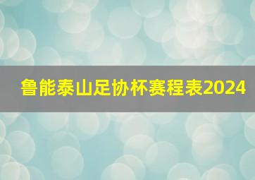 鲁能泰山足协杯赛程表2024