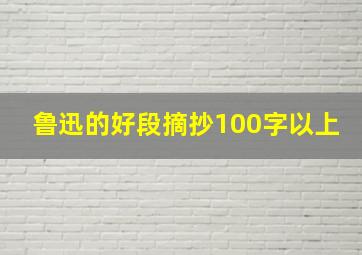 鲁迅的好段摘抄100字以上