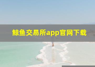 鲸鱼交易所app官网下载