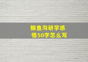 鲸鱼沟研学感悟50字怎么写