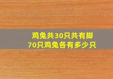 鸡兔共30只共有脚70只鸡兔各有多少只