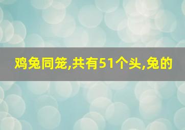 鸡兔同笼,共有51个头,兔的