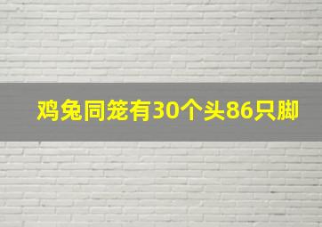 鸡兔同笼有30个头86只脚