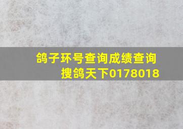 鸽子环号查询成绩查询搜鸽天下0178018