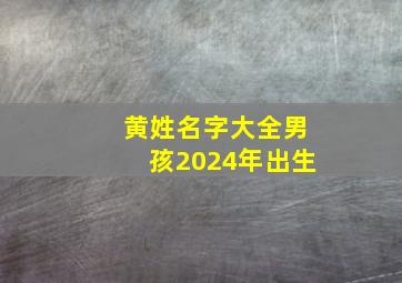 黄姓名字大全男孩2024年出生