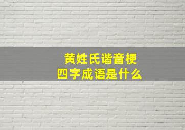 黄姓氏谐音梗四字成语是什么