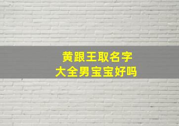 黄跟王取名字大全男宝宝好吗