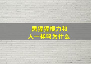 黑猩猩视力和人一样吗为什么