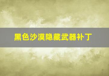 黑色沙漠隐藏武器补丁