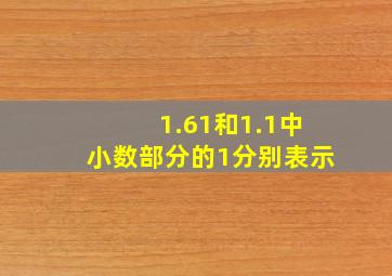 1.61和1.1中小数部分的1分别表示