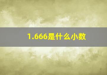 1.666是什么小数