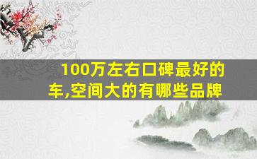 100万左右口碑最好的车,空间大的有哪些品牌