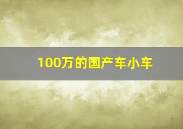 100万的国产车小车