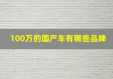 100万的国产车有哪些品牌