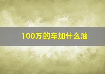 100万的车加什么油