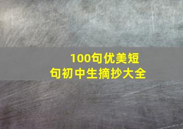 100句优美短句初中生摘抄大全