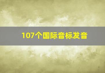 107个国际音标发音