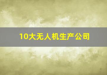 10大无人机生产公司