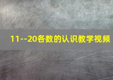 11--20各数的认识教学视频