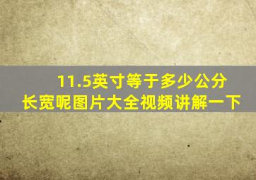 11.5英寸等于多少公分长宽呢图片大全视频讲解一下