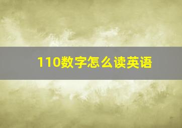 110数字怎么读英语