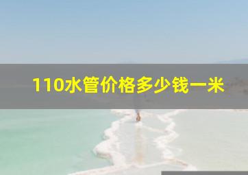 110水管价格多少钱一米