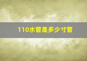 110水管是多少寸管