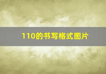 110的书写格式图片