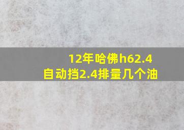 12年哈佛h62.4自动挡2.4排量几个油