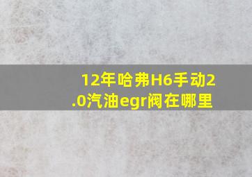 12年哈弗H6手动2.0汽油egr阀在哪里