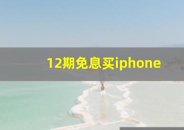 12期免息买iphone