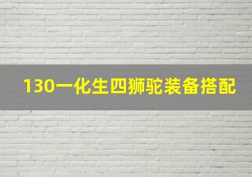 130一化生四狮驼装备搭配